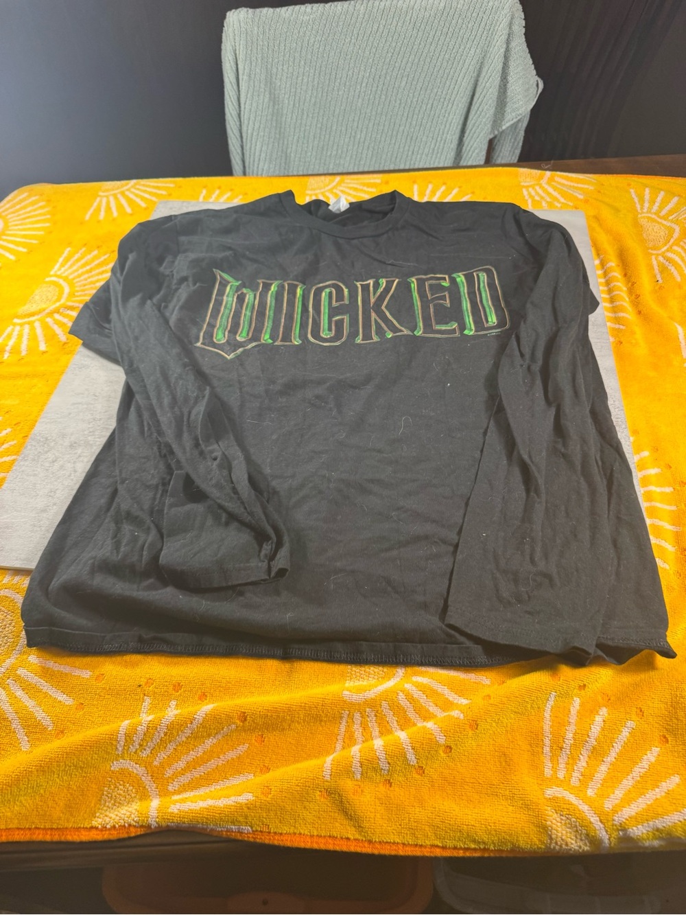 Port and Company Black Long Sleeve 'WICKED' Graphic Tee with Green Accent